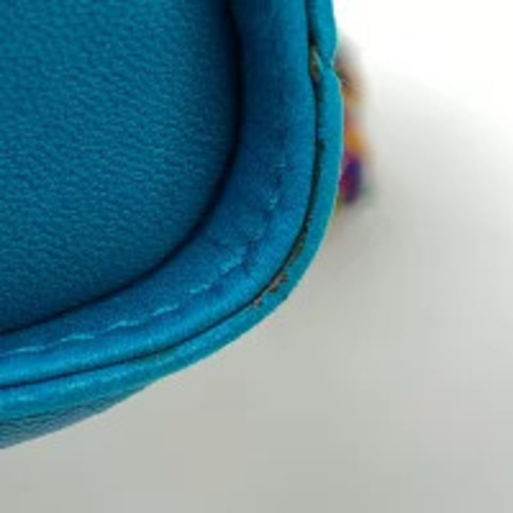 Loewe Turquoise fringe leather shoulder multicolor bag Blue
